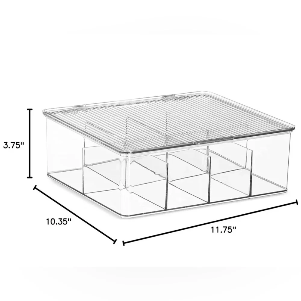 Clear Acrylic Extra Large Tea Bag Organizer Storage Box.